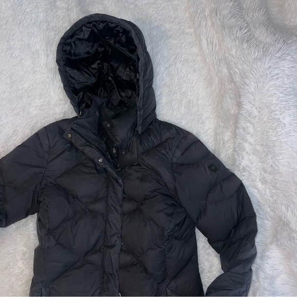The North Face Dark Gray / Black 550 Down Full Length Winter Coat size Smalll - Picture 1 of 8
